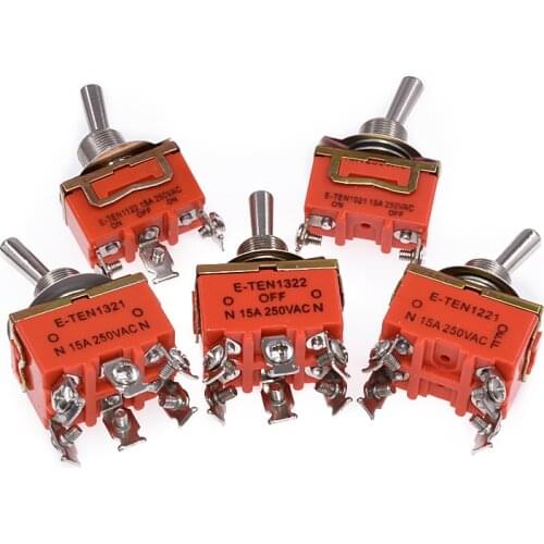 2PCS/lot Miniature Toggle Switches E-TEN1021/1121/1122/1221/1321/1322 Toggle Switch 2/3/4/6PIN 15A250V AC high quality Switches