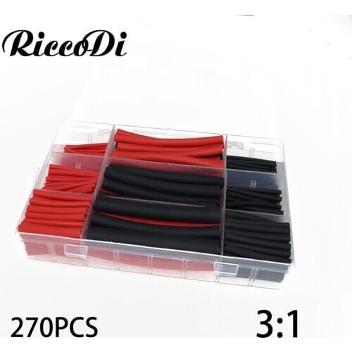 270pcs 3:1 Dual Wall Termal Shrinks Heat Shrink Tube With Glue Assorted Cable Sleeves Wrap Wire Conductor compression sleeve
