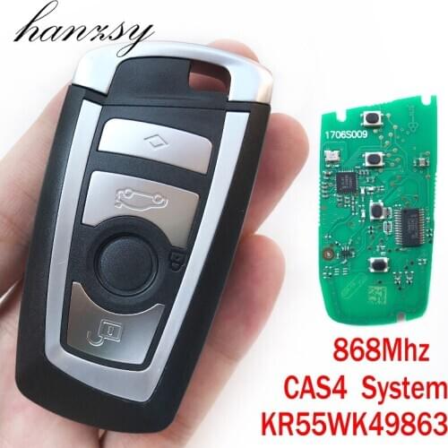 4 buttons 868MHz PCf7945 Chip For BMW F 3 5 7 Series CAS4 System Car Smart key KR55WK49863 Uncut blade