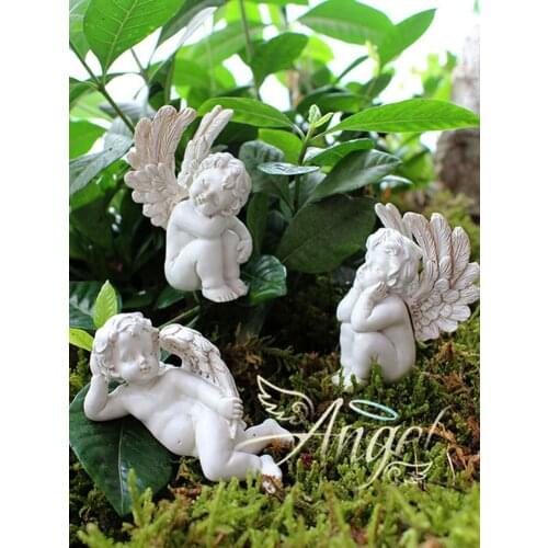 5 Pcs Planter Pot Angel Garden Stakes Flower Bed Miniature Angel Statue Resin Baby Angel Stake Garden Lawn Yard Patio Decoration