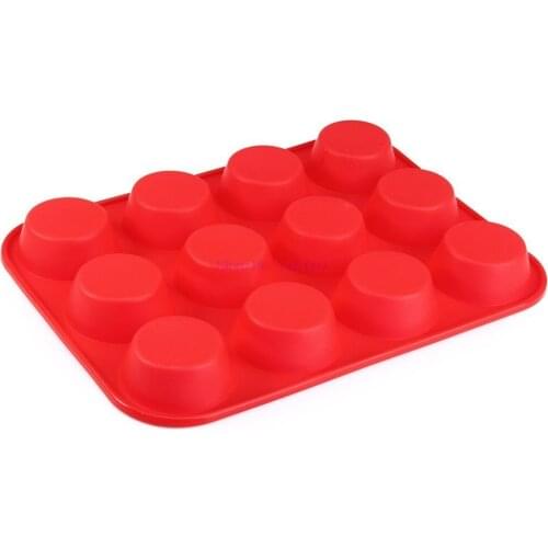 50pcs 12 Cavity Mini Muffin Silicone Soap Cookies Cupcake Bakeware Pan Tray Mould Silicone Cake Decorating Tools Mold