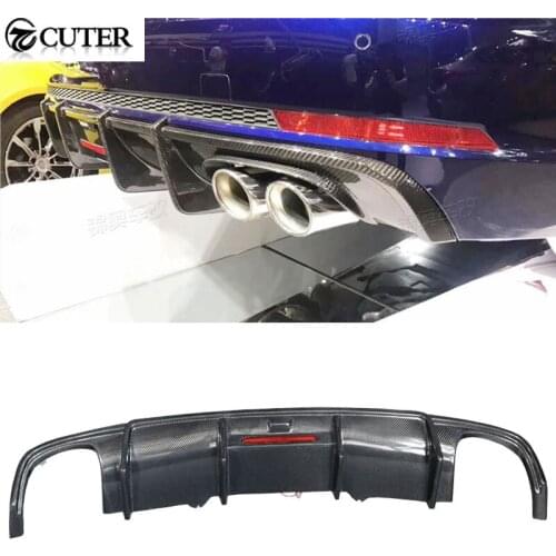 A4 B9 S4 carbon fiber rear bumper diffuser lip with LED lights for Audi A4 B9 S4 car boby kit 17-19