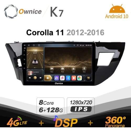 720P K7 Android 10.0 Car Multimedia Radio for Toyota Corolla 11 2012 - 2016 Video player 6G+128G Quick Charge Coaxial HDMI 4G