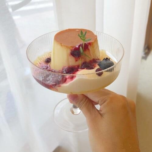 Ins Restaurant Cocktail Wine Glass Cup Goblet Ice Cream Yogurt Goblet 200ml Pudding Dessert Dish High Bowl Cake Snack Container