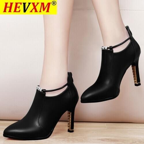 Botas Mujer2021new winter boots women shallow Round Toe red womens boots Thin Heels Zip Ankle boots Pu leather zapatos de mujer