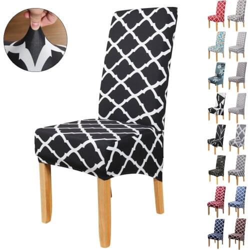 Geometric Dining Chair Cover Spandex Elastic Chair Slipcover Case Stretch Chair Covers Stretch Print Morocco Banquet Dining Room