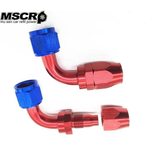 AN4-90 90 Degree Aluminum Oil Cooler Hose Fitting Swivel Hose End Fitting Adapter Oil Fuel Line MSSCRP-010111