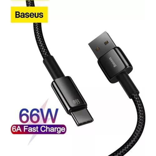 Baseus USB Type C Cable 6A 66W USB C Cable for Huawei P40 pro Mate 40 Fast Charge Type C Cable Wire Code Date Cable USB C Cable
