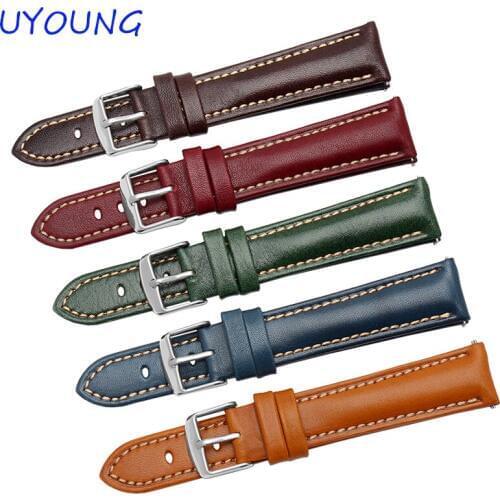 Quality Genuine Leather Watch band 18mm For Mens Black Strap For Withings Smart Watch accessories