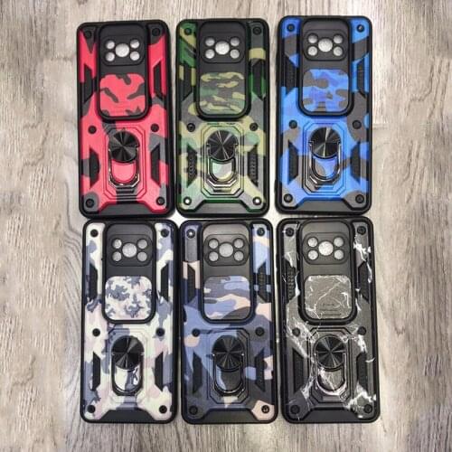 Camouflage Ring buckle holder Case For Xiaomi Mi POCO X3 Pro X3NFC Shockproof Armor Push-pull Camera Protection Cover Phone Case
