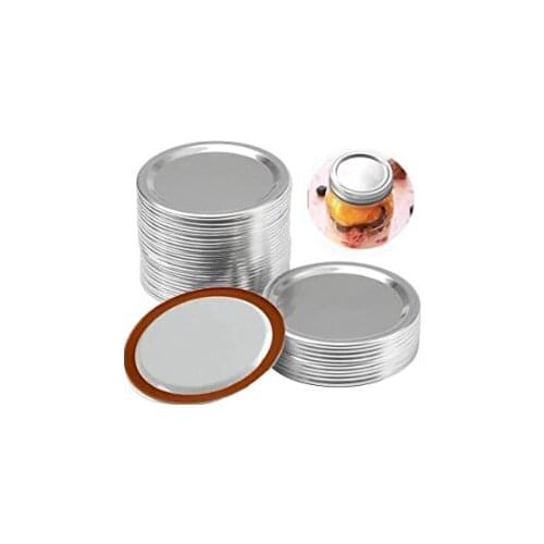 24pcs/lot 86mm Mason Jar Canning Lids fits for Wide/Regular Mouth Cans Leak Proof Split-Type Tinplate Cap+Silicone Sealing Ring