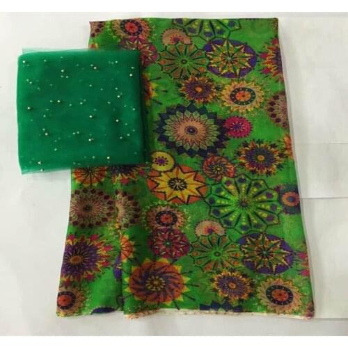 LX!African soft silk fabric for garment neat embroidery on the material with swiss voile lace tissu (5+2 Yards/set ) ! F33020