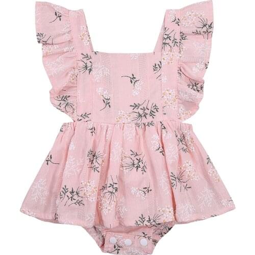 Ma&Baby 0-24M Summer Flower Baby Girls Rompers Newborn Infant Girl Clothes Ruffles Jumpsuit Playsuit Costumes DD15