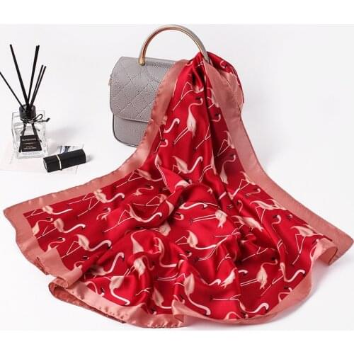 Small Kerchief Animal Print Hair Scarf For Women Fashion Silk Satin Bag Scarfs Female 70*70cm Square Red Neck Scarves For Ladies