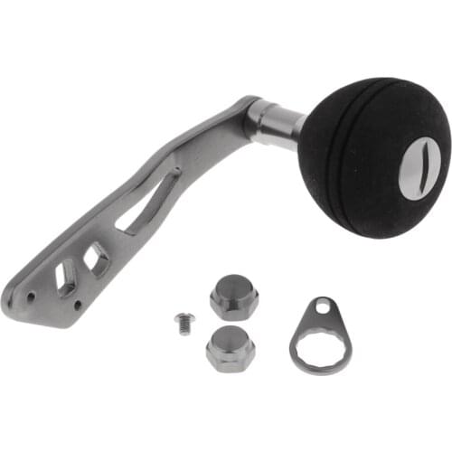 Metal Fishing Reel Handle Wood Knob for Baitcasting with Fittings Replacement Parts, Men Women Outdoor Fishing Equipment