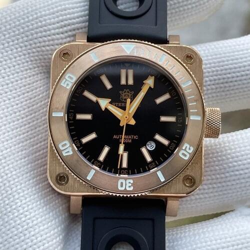 Steeldive Bronze Diver Watches 1000m Waterproof Men NH35 Automatic Mechanical Wristwatch Bronze Bezel Sapphire Luminous
