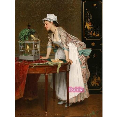 Elegant Beauty Girl and Bird Lady Cross Stitch Kits Crafts Top Quality Embroidery Needlework DIY 14CT Unprinted Decor Handmade