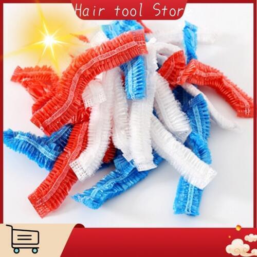 100pcs/lot Disposable Shower Caps Hat Clear Spa Hair Salon Hotel One-Off Bathing Elastic Shower Cap Bathroom Products Bath Caps