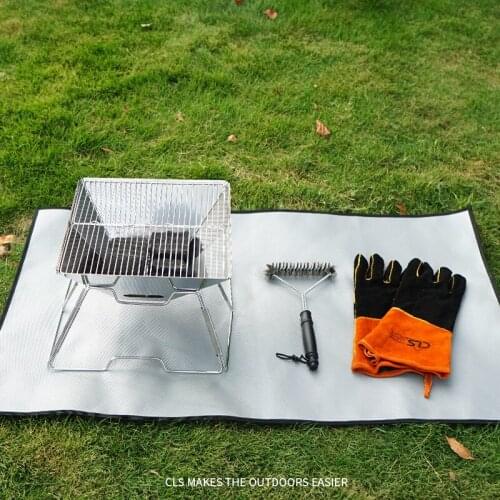 Outdoor Camping Fireproof Cloth Picnic Barbecue Heat Insulation Pad Flame Retardant Silicone Coating Fiberglass Fire Blanket