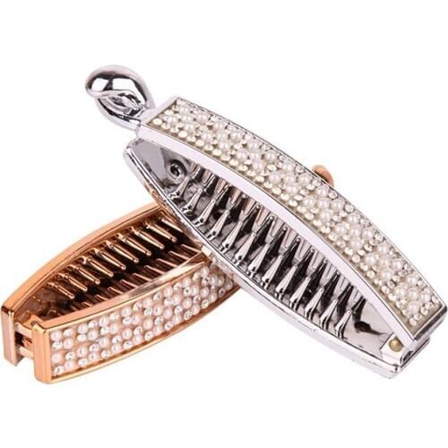 Wholesale Hair Lace Tooth Hairpin Rhinestone Pearl Hairpin Headwear Ponytail Hair Clip Magic Bun Hair Accessories