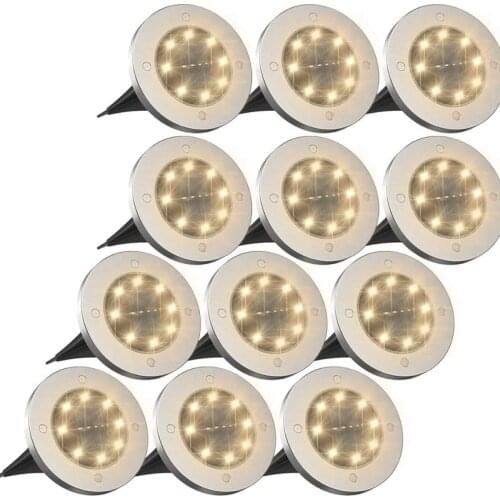 Outdoor Solar Powered Ground Light Deck Lights with 4/20 LED Lamp for Home Yard Driveway Lawn Road Waterproof Garden Pathway