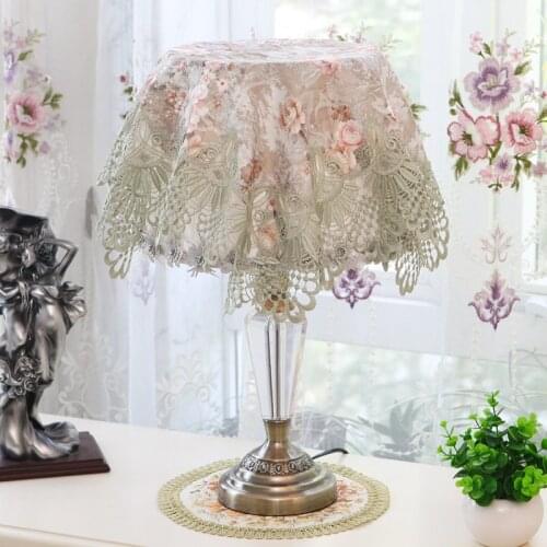 European style lace luxury Embroidered cover organza Desk lamp telephone Dustproof table cloth cover room decorate warm home