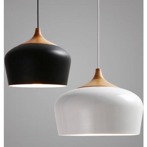 Nordic Modern pendant light Northern Europe Wood and aluminum lamp restaurant bar coffee dining room LED hanging light fixture