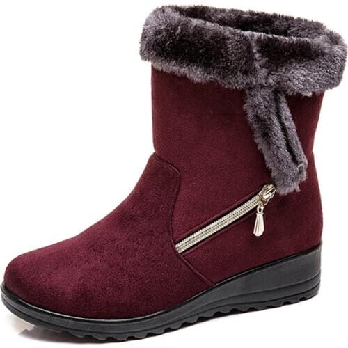 Warm Plush Winter Boots Women Anti-Skid Outdoor Cotton Shoes Classic Ankle Bootie Velvet Walking Sneakers for Snow Cold Weather