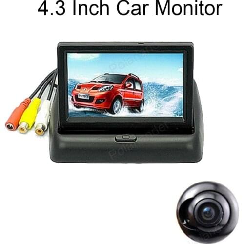 TFT LCD 4.3 Inch 2 Video Input Car Monitor 12V with 360 degree HD Car Reverse Parking rear view Camera