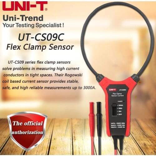 UNI-T UT-CS09C Flex Clamp Sensor, 3000A AC Clamp Meter, Oscilloscope / Multimeter Current Probe