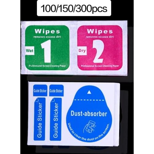 Wet dry cleaning wipes Dust removal paper for Tempered glass screen Camera Lens Optical LCD Screen for phone/DV Dust Sticker