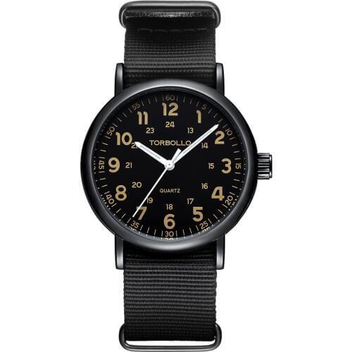 High Quliaty Original Brand New Mens Watch Black Canvas Band Casual Women Suited Wrist Watch Water Resistance
