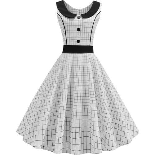 Black Polka Dot Printed Vintage Dress Women 2019 Summer Retro 50s 60s Pin Up Rockabilly Party Dress Robe Vestidos Plus Size