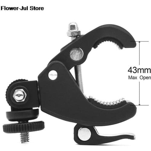 1/4 Camera DV DSLR Bike Bicycle Handlebar Clamp Bracket Tripod Mount Screw Clip For Gopro For Camera DV Black