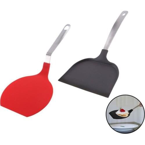 1PC Stainless Steel Shovel Practical Cake Bread Pizza Transfer Shovel Kitchen Utensil Baking Supplies for Home Kitchen (Red)