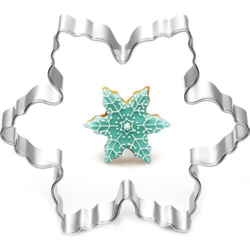 1PC Snowflake Christmas Cookie Tools Cutter Mould Biscuit Press Icing Set Stamp Mold Stainless Steel Cake Decorating Tools