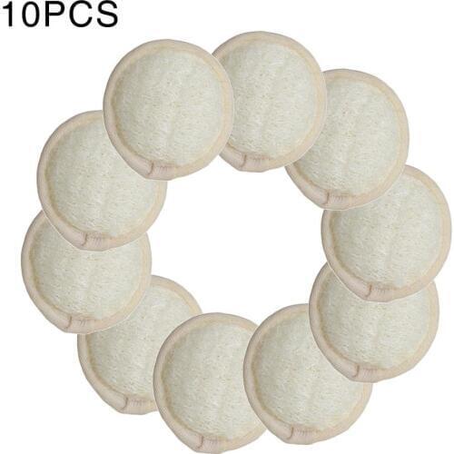 10 Pcs Exfoliating Loofah Face Makeup Remove Cleaning Pad 100% Natural Loofah Sponge Puff Manual Facial Cleansing Scrubber Brush