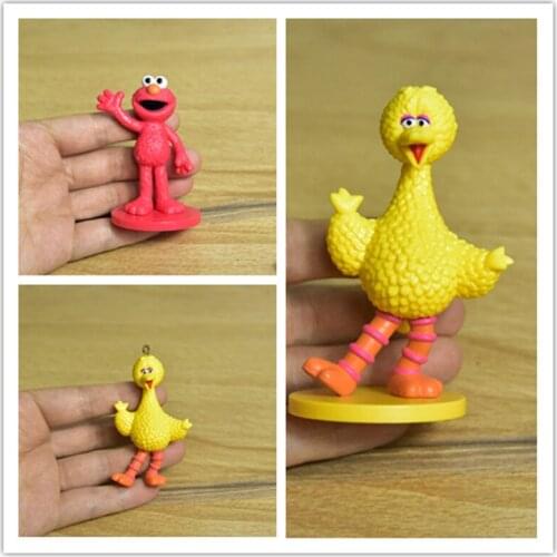 2Set/6PCS 6.5-8.5cmExquisitely made amo and big bird cartoon doll model ornament DIY tabletop Ornament Collection holiday gift