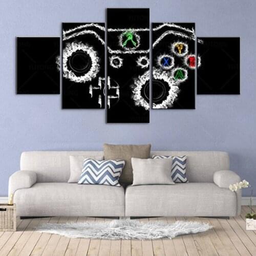 5 Pieces Canvas Wall Art Xbox Controller Pictures Hd Print Modern Home Decor Module Poster for Living Room Wall Art