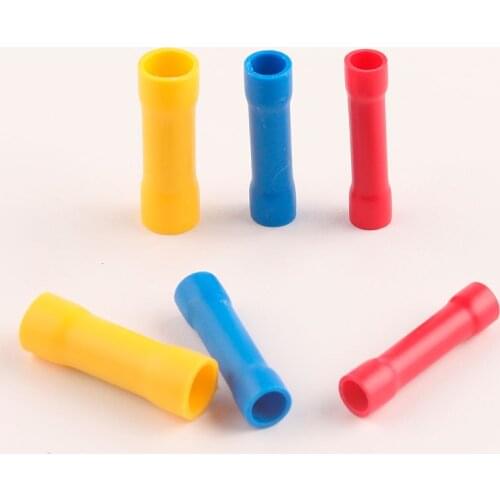 50/100pcs Assorted PVC nsulated Crimp Terminals Electrical Wire Cable Butt Connectors Crimping Terminal Assortment Kit