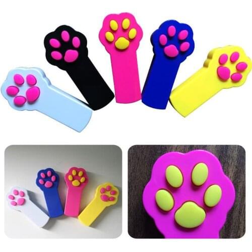 50pcs Cat Footprint Shape LED Light Laser Toys Tease Funny Cats Rods Pet Toy Creative 5 Colors SN882