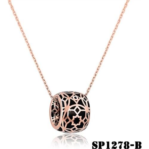 Free shipping lierzika copper new model hollow round mini lady necklace