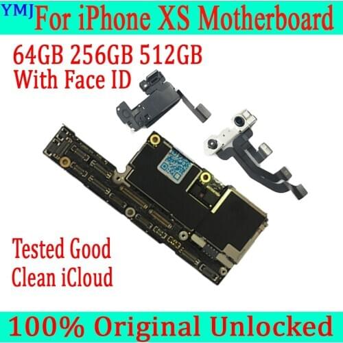 Free iCloud For iPhone XS Unlocked Motherboard With/Without Face ID Original Used OK Main Logic Board 100% Tested Good Working