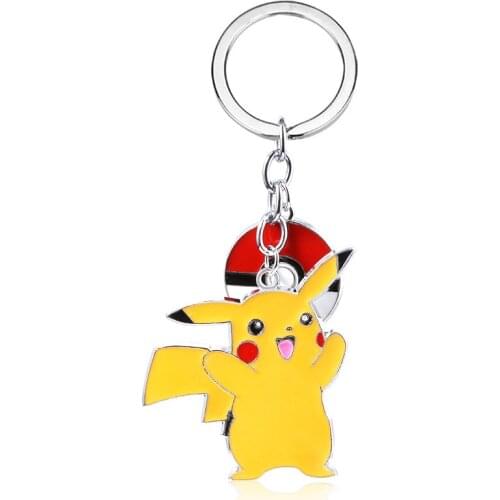 Pikachu Pokemon Keychain Cartoon Pocket Monster Zinc Alloy Not Rusty Pendant P Ball Bell Keychain Youth Gift Anime Fashion