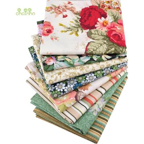 Chainho,8 Design Floral Series,Printed Twill Cotton Fabric,Patchwork Cloth For DIY Sewing&Quilting Baby&Children Material,CC239