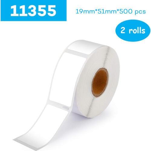 CIDY 2 Rolls Dymo Compatible LW 11355 Label 19mm*51mm 500 lables for LabelWriter 400 450 450Turbo Printer Seiko SLP 440 450