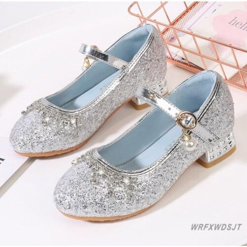 Disney childrens high heel princess party shoes summer new girls sandals baby childrens shoes little girl crystal shoes