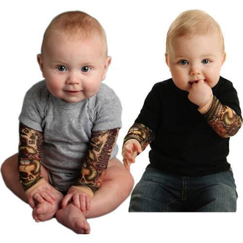 Newborn Infant Romper Baby Girls Cotton Long sleeves Tattoo sleeves Baby Jumpsuit Newborn Clothes Outfits