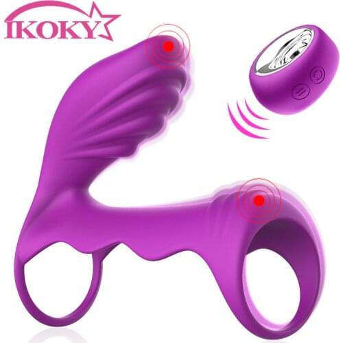 IKOKY Penis Ring Sex Toys for Men Women Clitoris G spot Stimulator Cock Ring Vibrator Male Vibrating Lock ring Delay Ejaculation