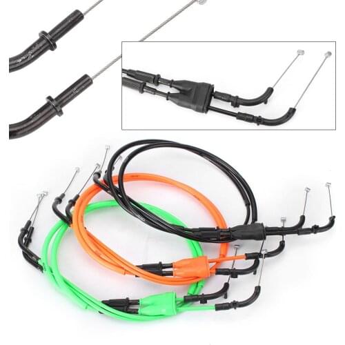 Motorcycle Throttle Cables Accelerator Lines Steel Wires For Kawasaki Z1000 2007-2008 Pair